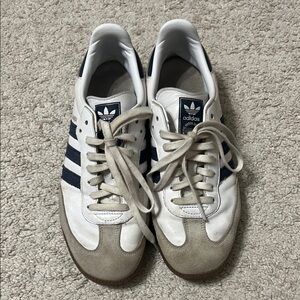 Adidas Men's Samba OG Cloud White Collegiate Navy Sz 10.5 Three Stripes